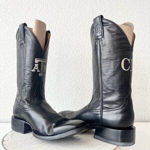 Rod Patrick Mens Cowboy Boots 8.5AA Brown CAYUSE Leather Western Texas A&M Logo
